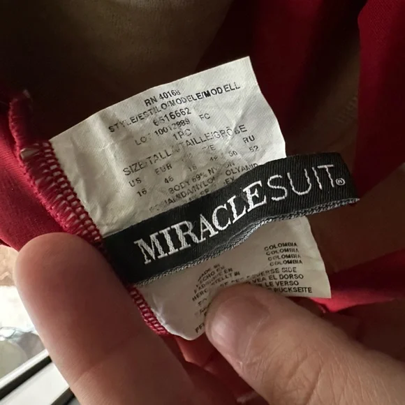 Miraclesuit Red One Piece Swimsuit with Halter Neckline - Picture 5 of 5